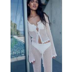 Mango Dam Koftor Mango Crochet Cardigan With Buttons Dam Koftor - Natural White
