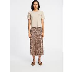 Munthe Nederdele Munthe Taulla Pleated Skirt Kvinde - Beige/Camel/Mørkebrun