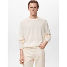 Mango White Jumpers Mango Fine-Knit Sweater - Ivory White