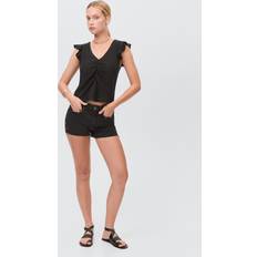Black Blouses & Tunics Children's Clothing Mango Ruffled Sleeve Blouse Teen - Black
