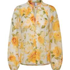 Dam - Gula Blusar Mango Floral Cotton Blouse - Gul