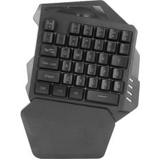 Plyisty Single Hand Gaming Keyboard, 35 Keys, 2.4G Wireless RGB Lighting Gaming Keyboard Compatible for Win98SE/Win 2000/Win XP/Vista/Win 7/Win 10, Type-C Interface, Default