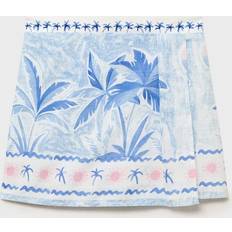Blue Skirts Children's Clothing Mango Palm Tree Print Skirt - Blue