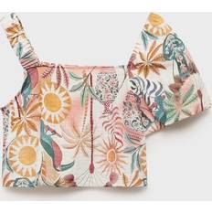 Viscose Blouses & Tunics Children's Clothing Mango Asymmetrical Printed Blouse - Pink