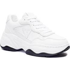 Guess Women's Sporty Lace-Up Rubber Sole Sneakers - Blanc