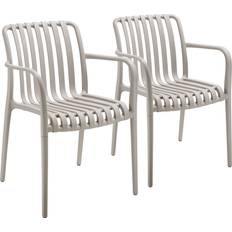 tectake Alcudia - Taupe 2-pack Garden Dining Chair