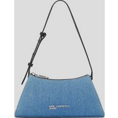 Denim Håndtasker Karl Lagerfeld Metal Logo Denim Shoulder Bag - Bright Blue Marble