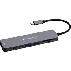 USB Hubs Verbatim 100W 7-Port USB-C Multiport Hub