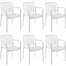 tectake Gartenstühle Weiß 54,5 x 58 x 80,5 cm
