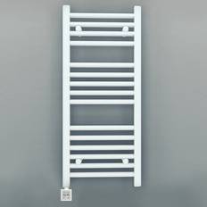Heated Towel Rails Myhomeware KTX3 Thermostatic Electric Element 500mm Wide White Towel Rail Radiator