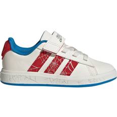 adidas Marvel Spider-Man Grand Court Shoes - Cloud White/Pure Ruby/Bright Blue