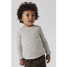 Stribede Overdele Børnetøj Name It NMNBANI Shirts - Oliven/Hvid