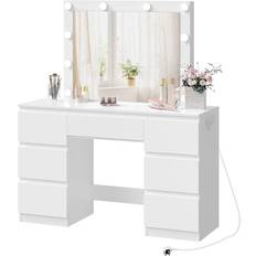 Dressing table with lights WOLTU MB6124WS With Lights Multi-Socket Dressing Table