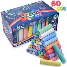 Sidewalk Chalk Joyin 60 pcs Non-Toxic Washable Outdoor Jumbo Sidewalk Chalk Set