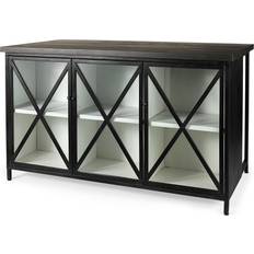 Kitchen Units Mercana Metal Base With Wood Wood Top - Black