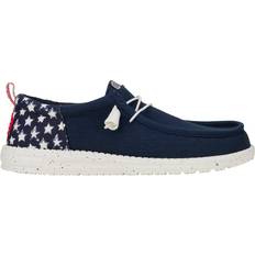 Men Moccasins Hey Dude Men's Wally Funk Americana Stars - Blue