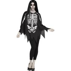 Fun World White Bones Women's Poncho Costume