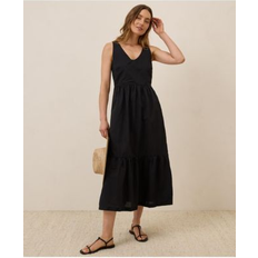 pact Women's Organic Cotton Canopy Linen Blend Easy Tank Dress - Black