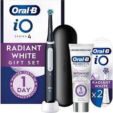 Oral-B iO4 Black Electric Toothbrush Radiant Whitening Gift Set