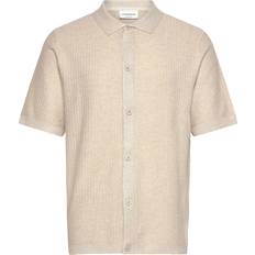 Lindbergh Knitted S/S Polo Cardigan - Beige