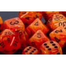 Board Games Chessex Vortex Orange With Black Numbering Dice Set Of 7
