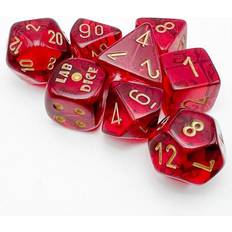 Board Games Chessex Translucent Crimson & Gold Dice Set of 7