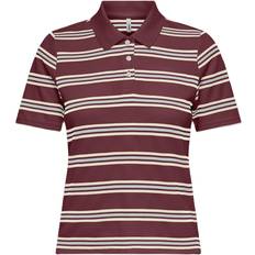 Only Polotrøjer Only Onlevie S/S Polo Top JRS - Ruby Wine/Starlight Blue/Antique