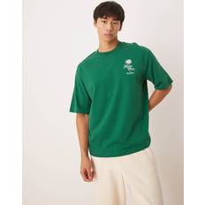 Green - Tennis T-shirts Selected Homme Oversized T-shirt Med Tennisprint På Ryggen - Grøn