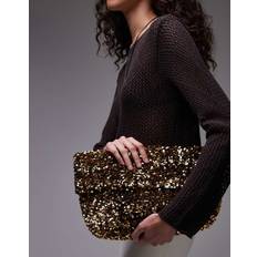 Georgia Clutch Med Guldfarvede Pailletter Og Foldelukning