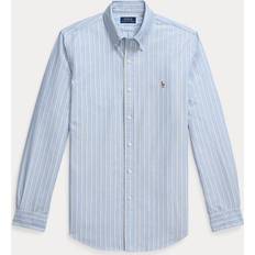 Men - Multicoloured Shirts Polo Ralph Lauren Icon Logo Stripe Oxford Shirt Custom Fit - Blue