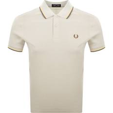 Beige - Men Polo Shirts Fred Perry Twin Tipped Polo Shirt - Beige