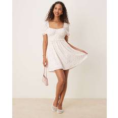Gina Tricot Puff Short Sleeve Mini Dress - Pink Ditsy