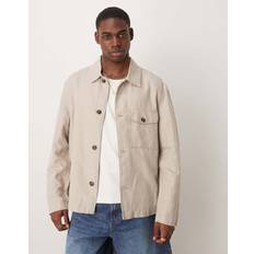 Mango Linen Mix Shacket - Stone