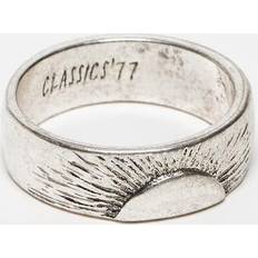 Classics 77 Bred Ring Med Graverad Solnedgång - Silverfärgad