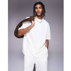 River Island T-shirt Med Tekstur - Del Af Sæt - Råhvid