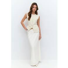 Gina Tricot Drawstring Maxi Skirt Långkjolar - Vit