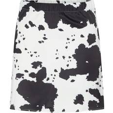 Dame - Multifarvet Nederdele Pieces Pcmari Hw Mini Skirt - Bright White/Cow
