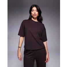 River Island T-shirts River Island Boxy Clean T-shirt - Dark Brown