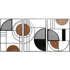 Home ESPRIT Urban Black/Natural Wall Decor 40x60cm 3pcs