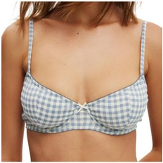 Cotton On Women's Dottie Woven Underwire Bra - Blue Check