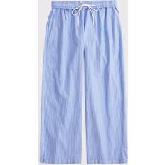 Abercrombie & Fitch Trousers & Shorts Abercrombie & Fitch Wide Leg Poplin Fold-Over Pull On Trousers Blue Stripe