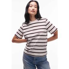 & Other Stories T-shirts & Other Stories Beige Brunrandig Avslappnad T-shirt Med Korta Ärmar