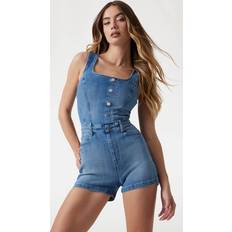 Guess Women Jumpsuits & Overalls Guess Stretch Denim Romper - Blue