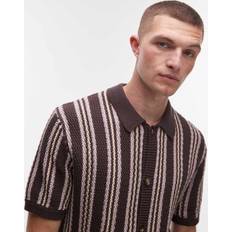 Textured Stripe Button Through Shirt - Stone