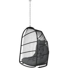 OutSunny Høngesessel Hørb mit Kissen Polyrattan Schaukel 150kg