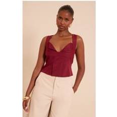 Red Corsets PrettyLittleThing Layered Corset - Deep Red