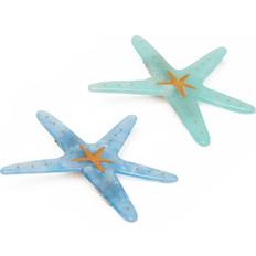 Pieces 2 Pack Starfish Hair Clips in Turquoise and Blue