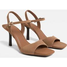 Stradivarius Leather High-Heel Sandals - Brown