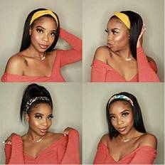 Hair Products Gdwigs Straight Human Hair Headband Wigs 18 Inch Natural Color