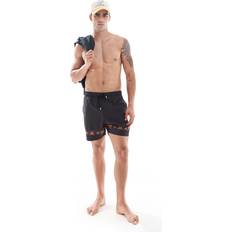 Blommiga Badbyxor Santa Cruz Cabana Badshorts Med Hibiskustryck - Svart